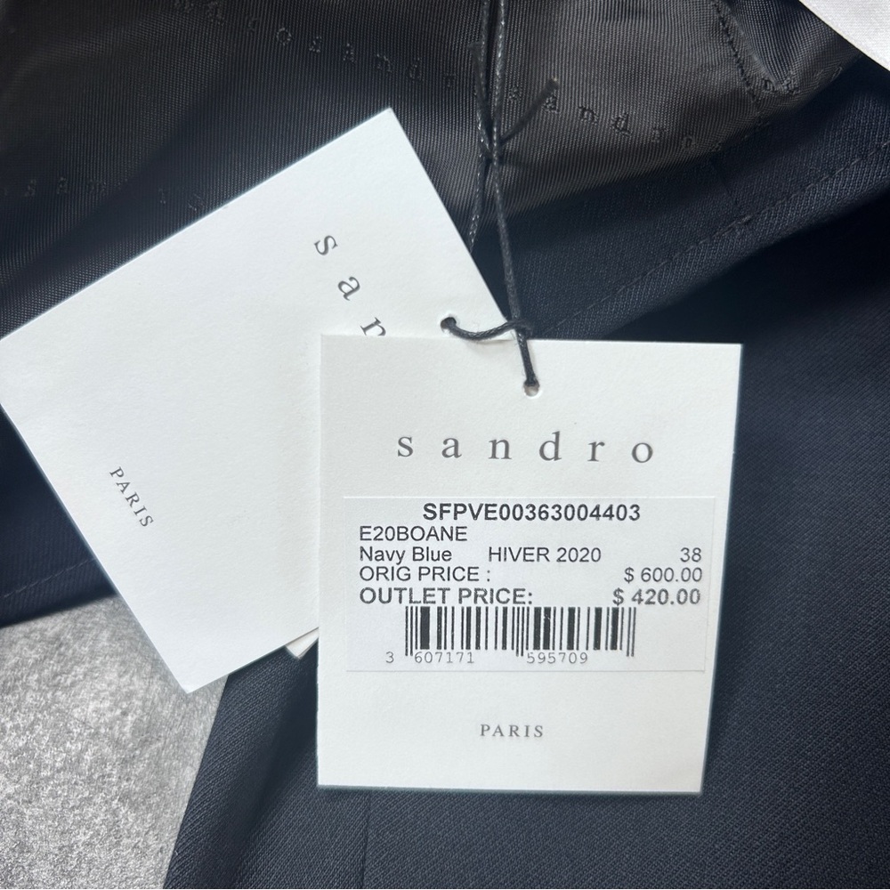 Sandro cropped Military Navy Blazer - Picture 8 of 10
